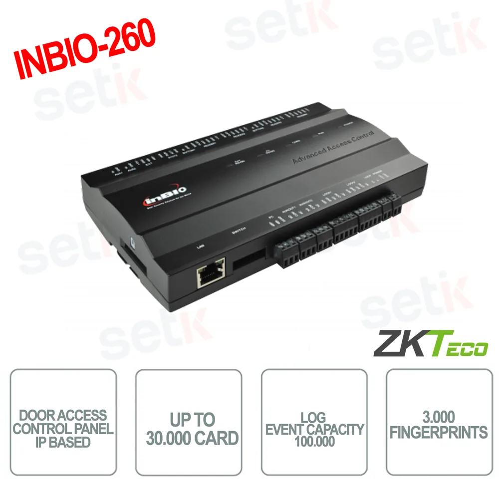 Contrôleur Biométrique ZKTeco inBio260 2 Portes TCP/IP