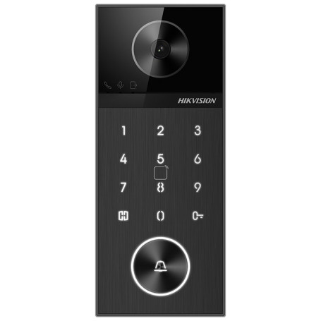 Interphone vidéo IP 4MP Hikvision DS-KV6124-WBE1 contrôle d’accès IP65 WiFi Bluetooth carte PIN — HIKVISION image 1