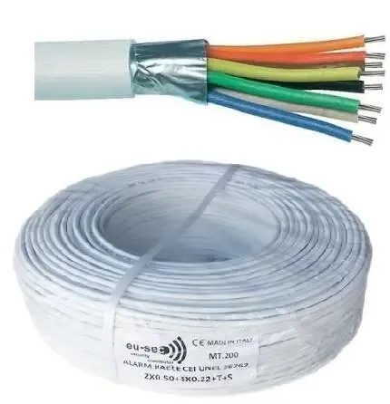 Bobine de câble Alarme SEGURFLEX 2+4 LSHO CCA 100 m - 4+2 4x0,22 mm + 2x 0,75 mm