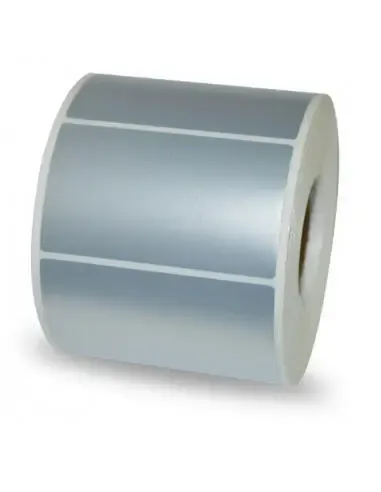 Etiquette Plastique Argent-Silver , 70x32mm (2370 etiquettes/rouleau) rubans recommandes: 5095 resine