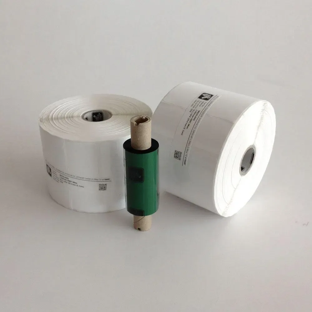 Etiquette Plastique Blanc , 76x51mm (1370 etiquettes/rouleau) rubans recommandes: resine 5095