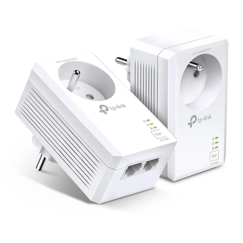 TL-PA7027P-KIT(FR) – Kit 2x CPL AV1000 2 ports Gigabit avec prise gigogne